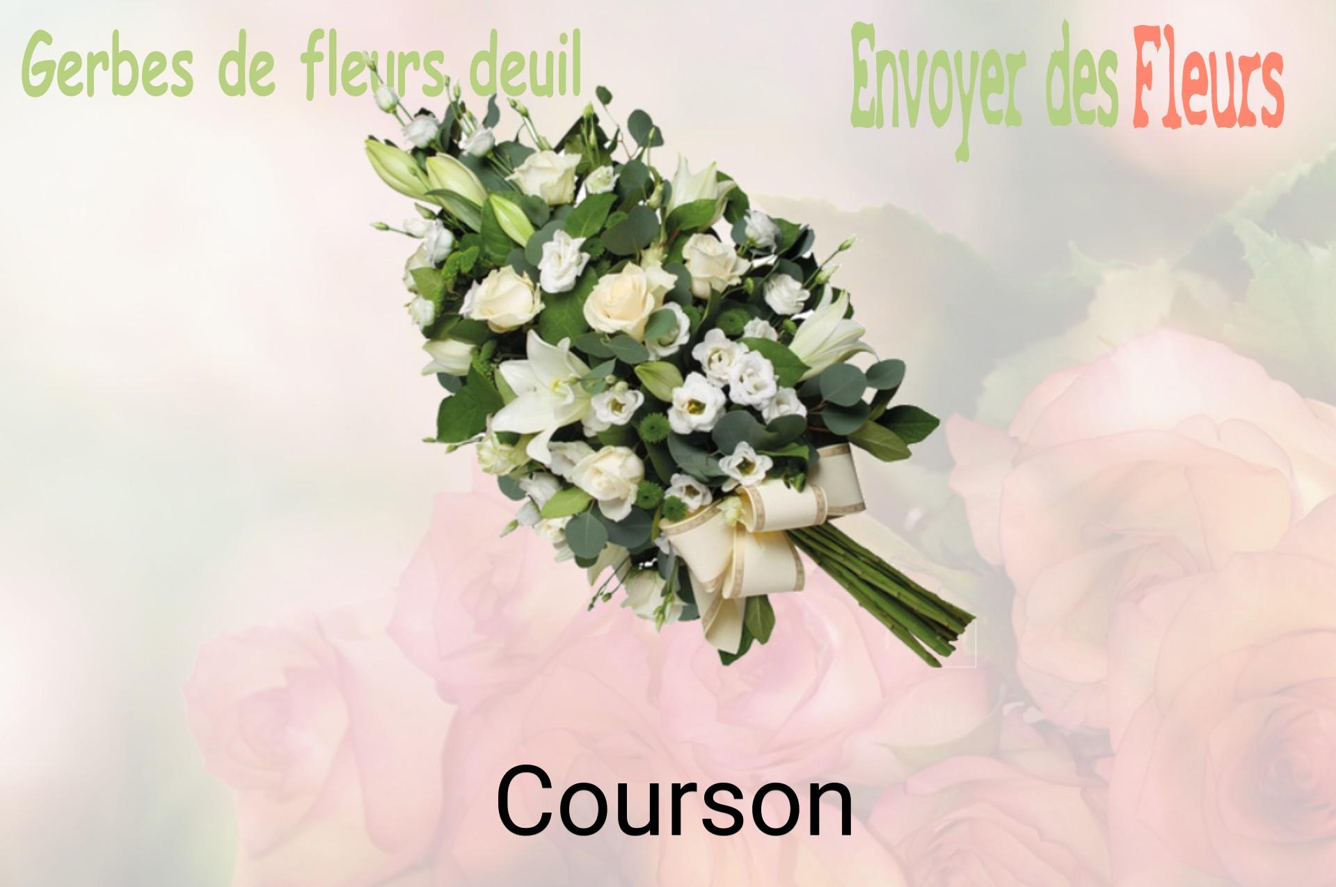 Gerbe de fleurs de deuil livrée à Courson